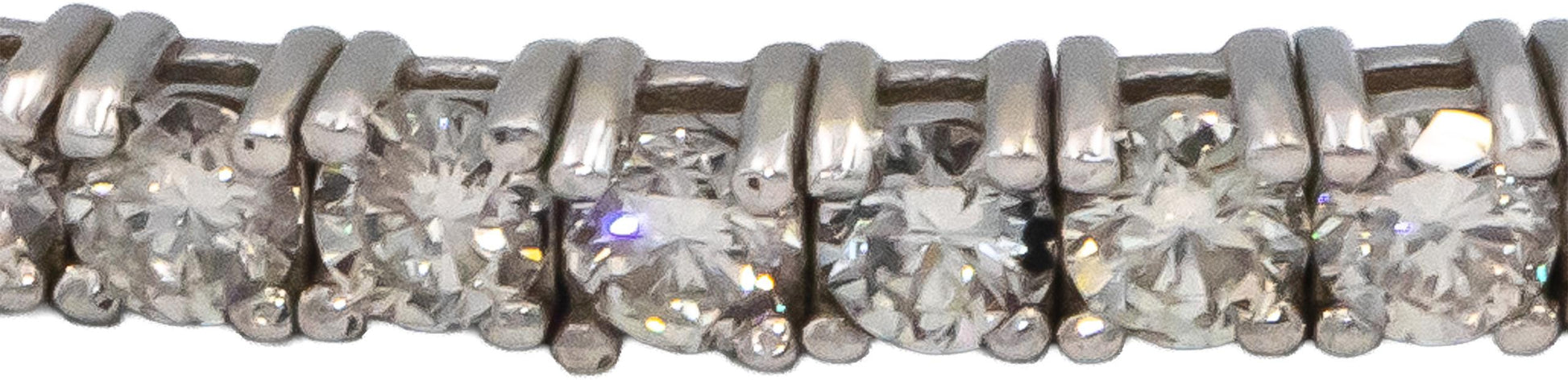 14k White Gold VS Round Diamond Flexible Bangle Bracelet 2.78CT