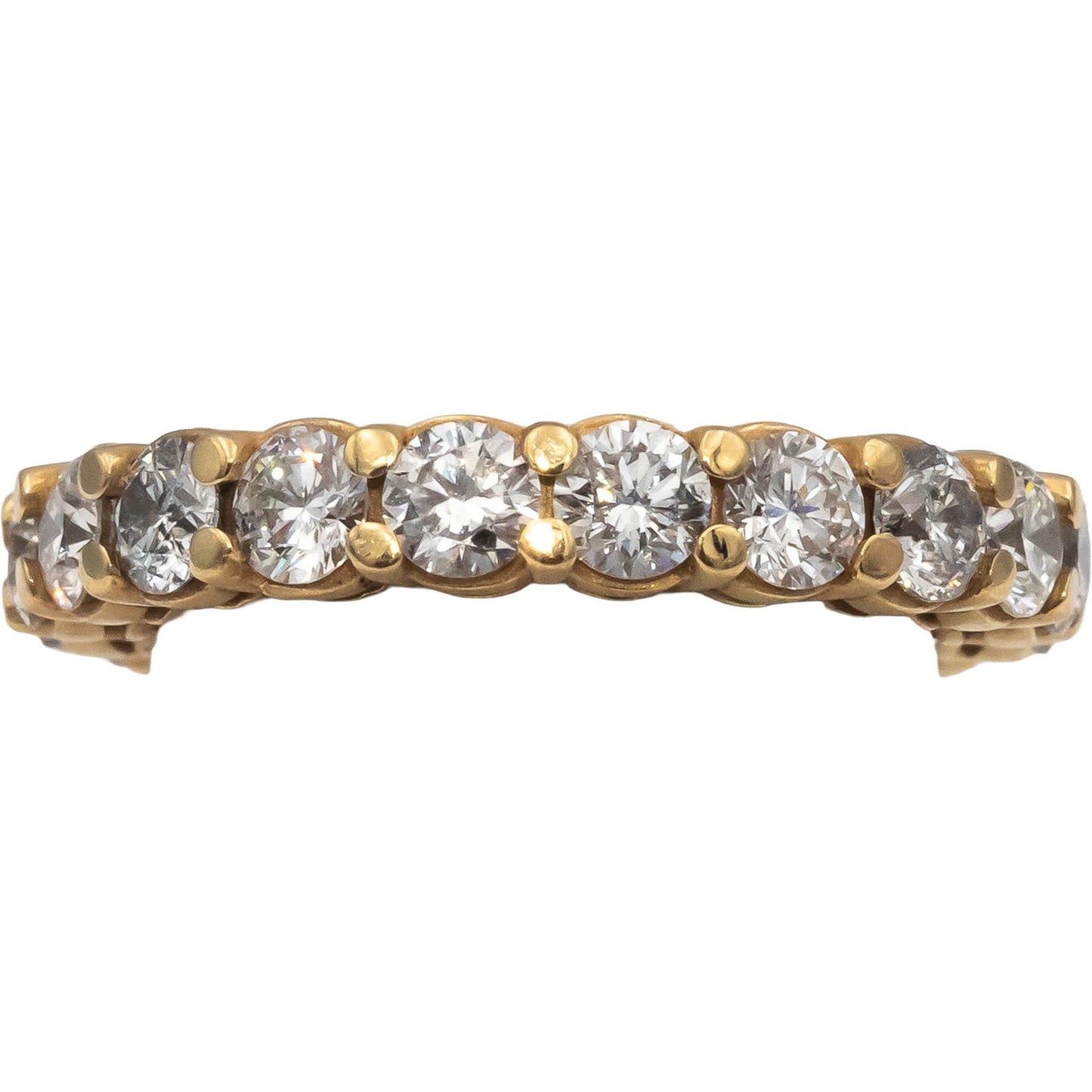 14k Yellow Gold Round Diamond Eternity Band Ring 2.60CT Size 5.25