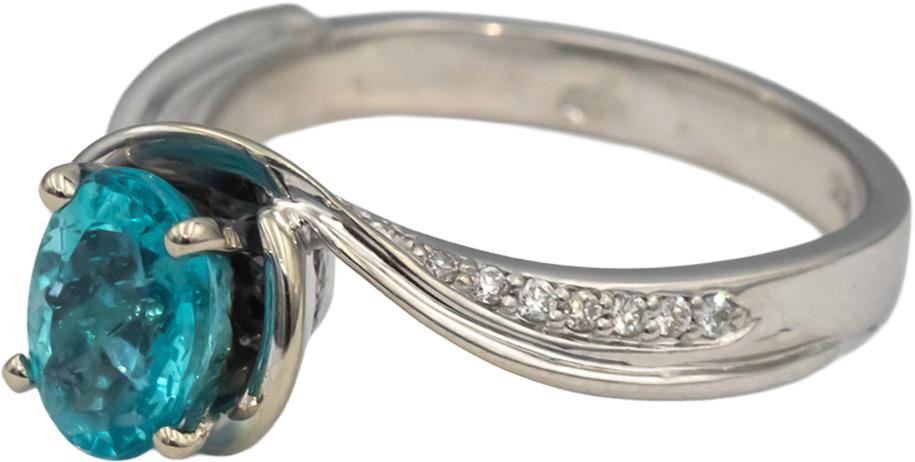 14k White Gold Apatite & VS Diamond Cocktail Ring 1.55CT Size 6.75