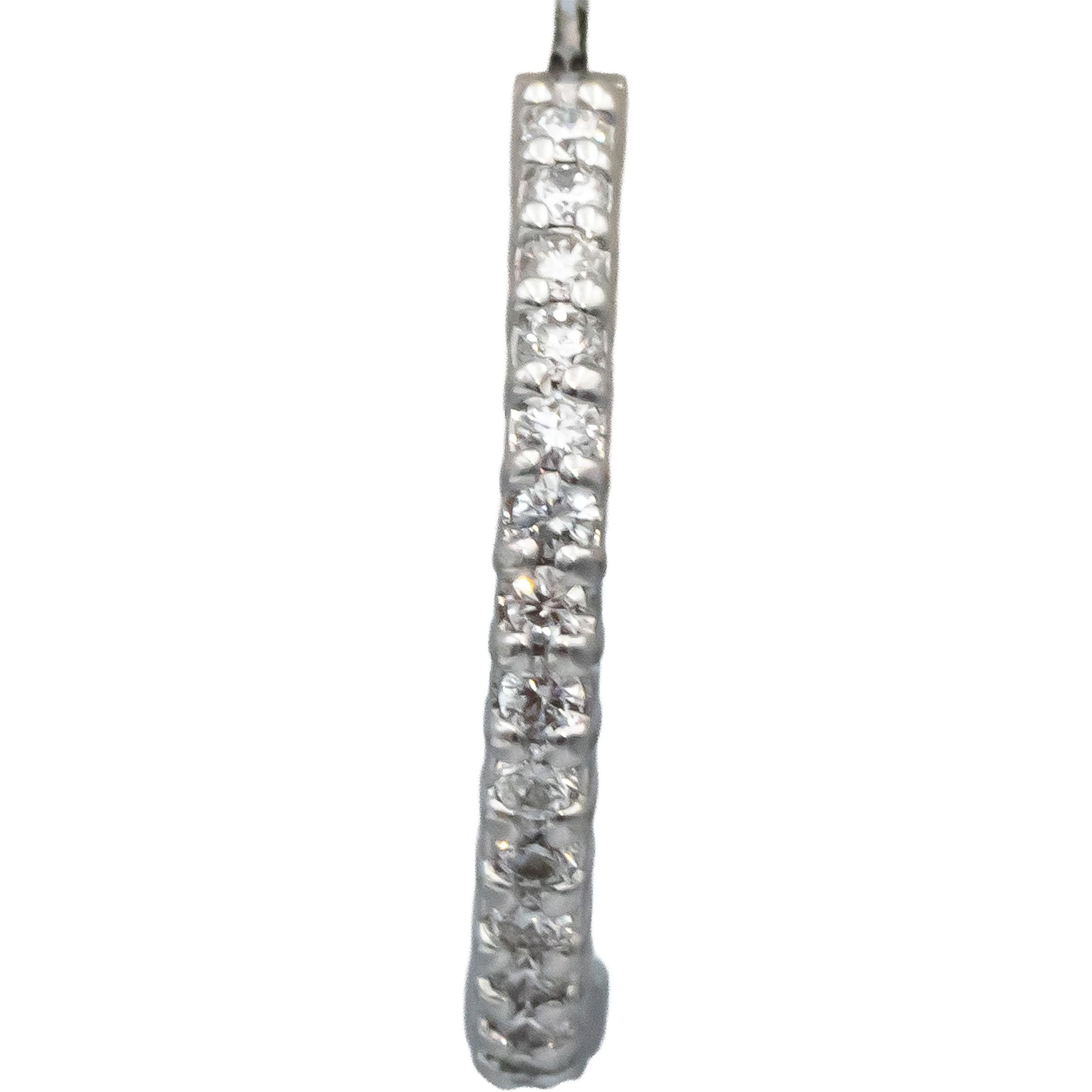 ROBERTO COIN 18k White Gold VS Round Diamond Inside Out Hoop Earrings 1.50CT