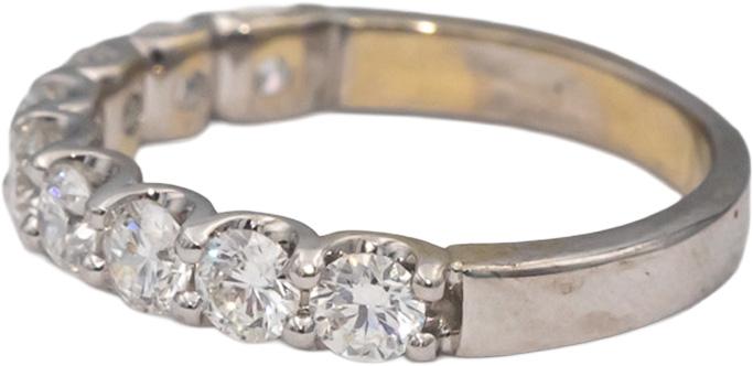 ODELIA Designer 18k White Gold Round Diamond Band Ring 1.50CTW Size 8.5