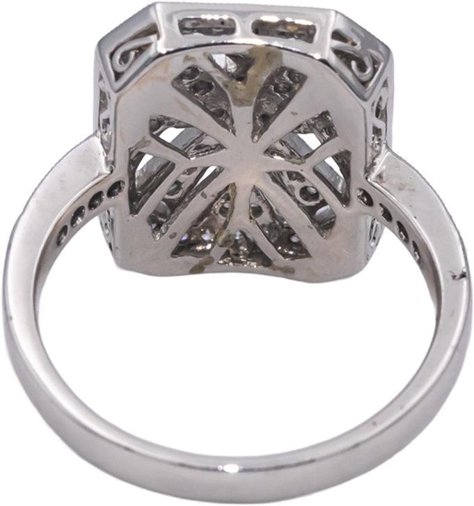 18k White Gold Round Diamond Cluster Cocktail Ring 0.55CT Size 6.75