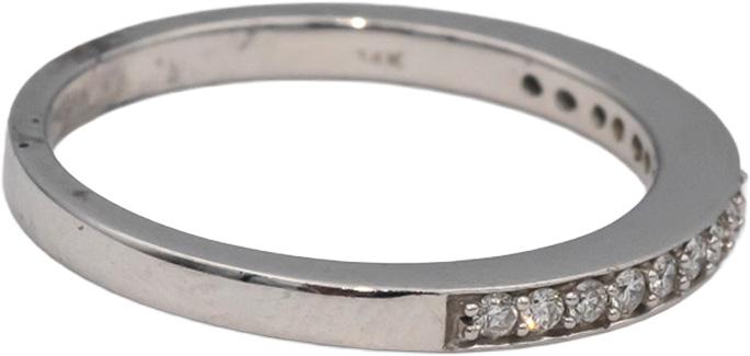 14k White Gold VS Round Channel Set Diamond Band Ring 0.25CT Size 7