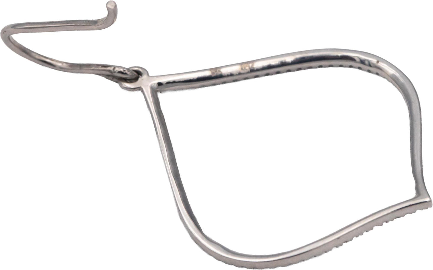 14k White Gold Round Diamond Drop Dangle Earrings 0.12CT