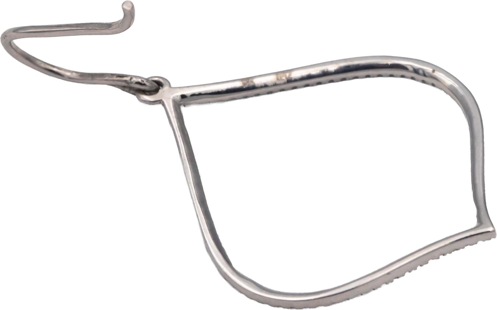 14k White Gold Round Diamond Drop Dangle Earrings 0.12CT