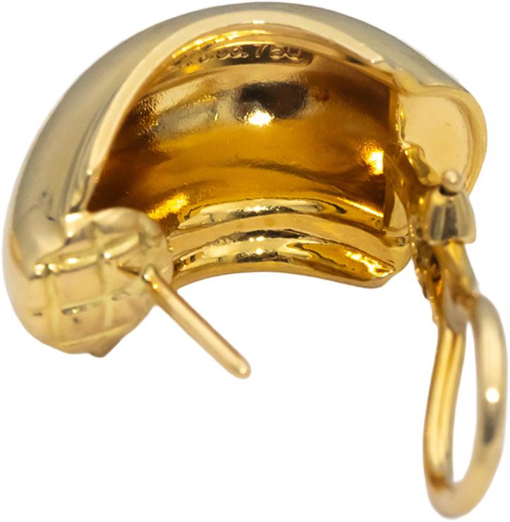 TIFFANY & CO. 18k Yellow Gold Paloma Picasso Chunky Hoop Huggie Earrings