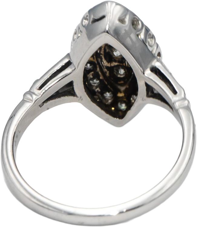 Vintage Antique 14k White Gold Single & Transition Cut Diamond Ring 0.50CT