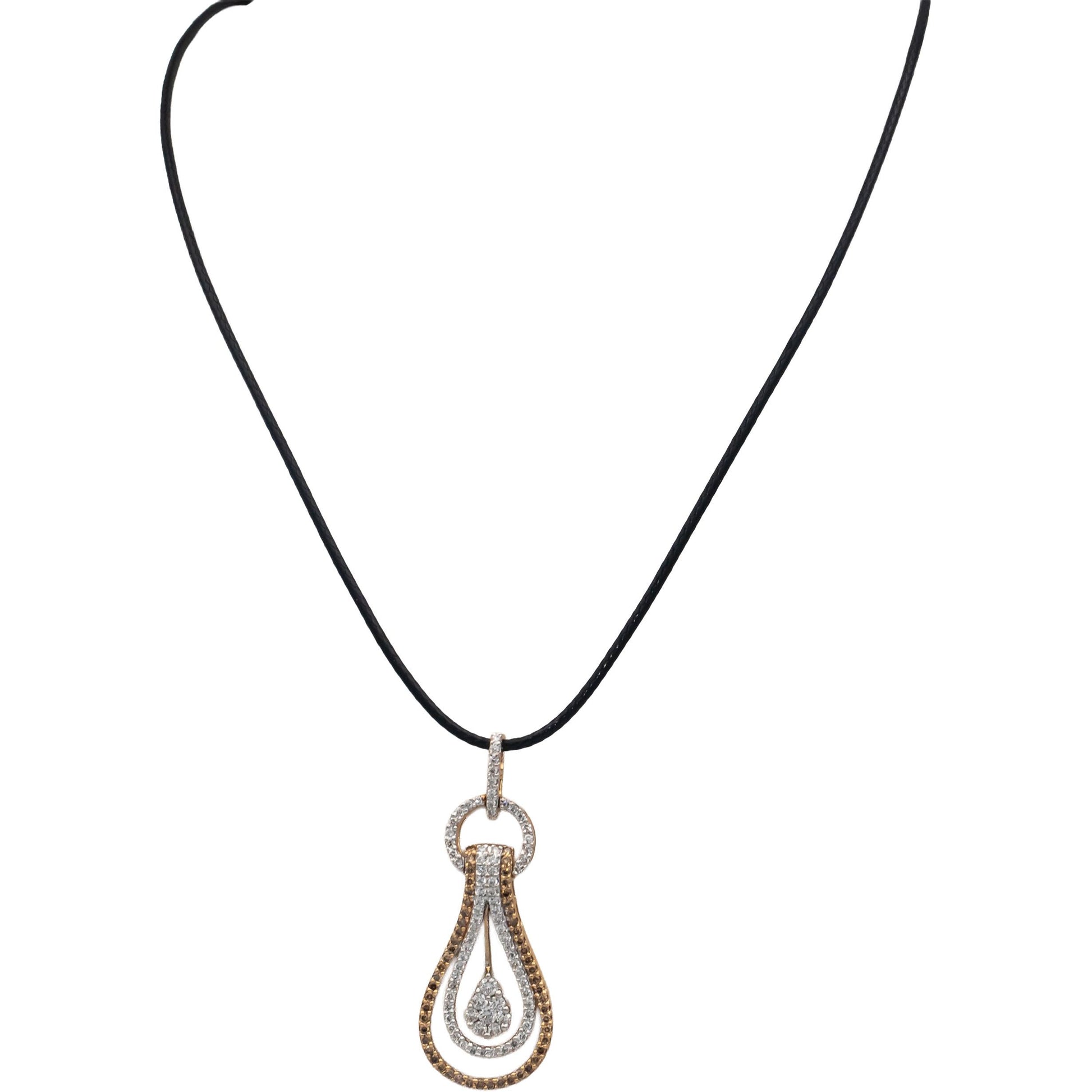 14k Rose Gold Round Diamond Cluster Pendant Necklace 1.50CTW