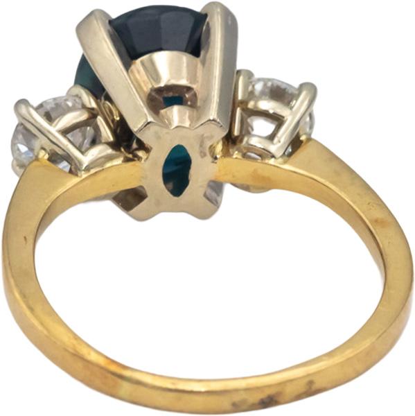 CGL Certified 18k Yellow Gold Oval Sapphire & Round Diamond Ring 5.97CT Size 8