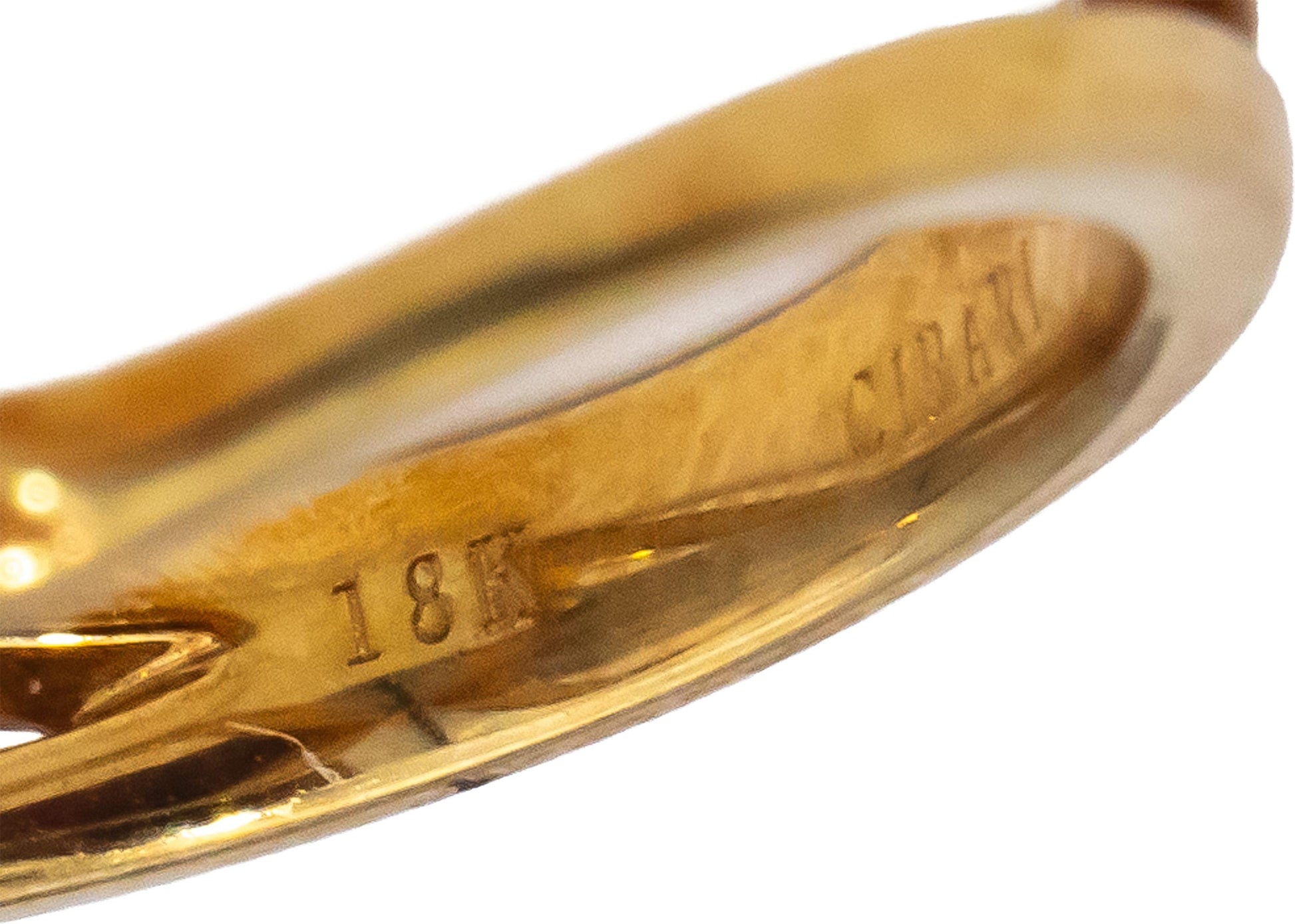 Designer 18k Yellow Gold VS Round Diamond Cuff Ring 0.15CT Size 7.25