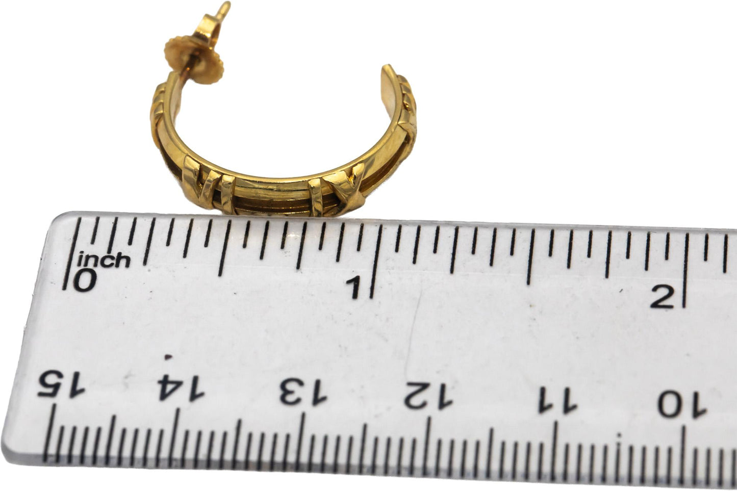 TIFFANY & CO. Vintage 18k Yellow Gold Atlas Collection Half Hoop Stud Earrings