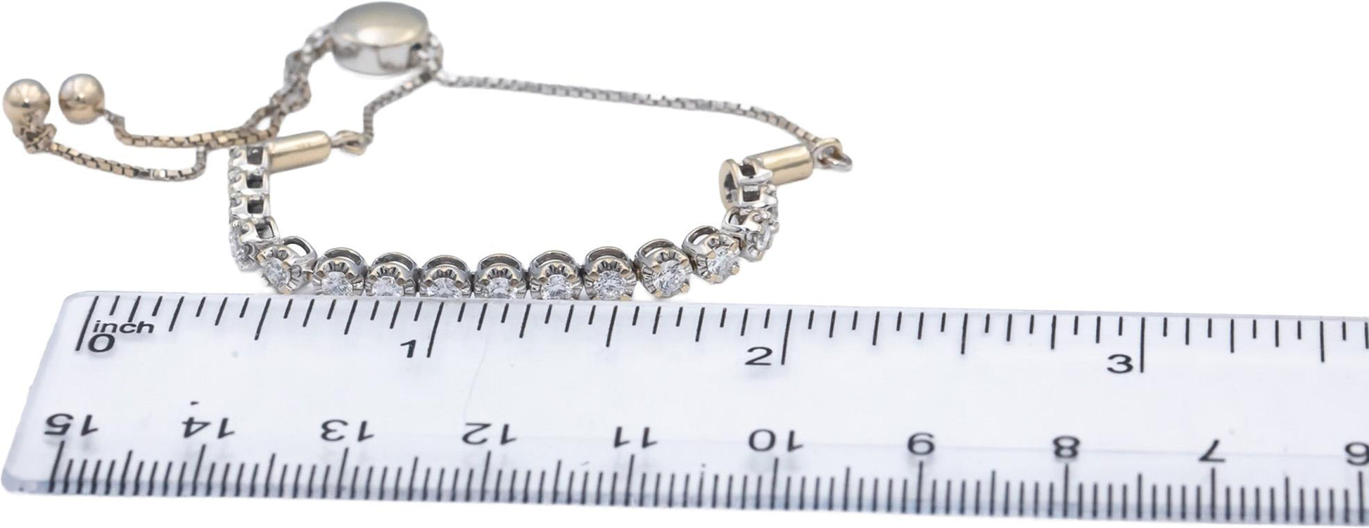 18k White Gold Round Diamond Bolo Bracelet 0.75CT