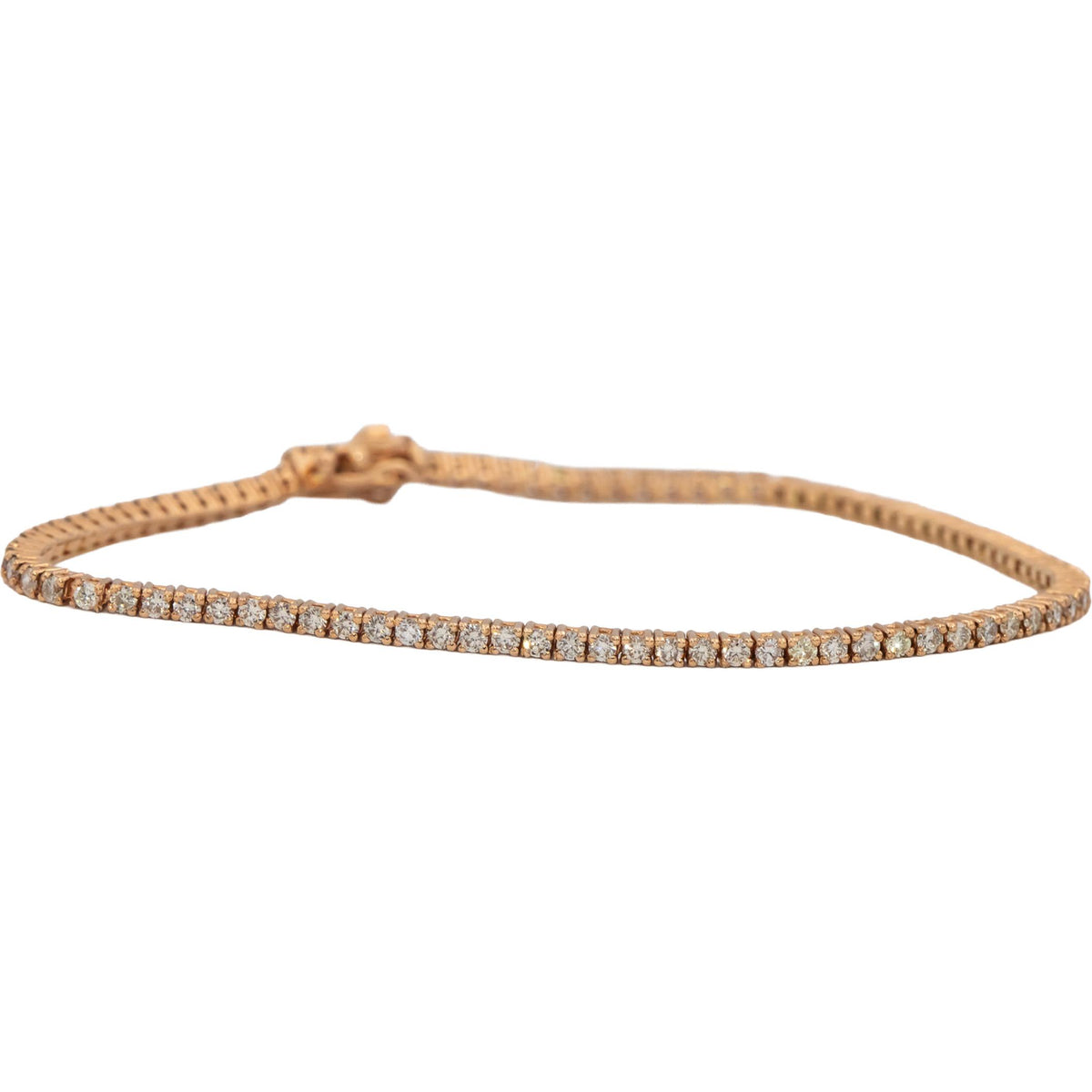 14k Rose Gold Round Diamond Tennis Bracelet 1.71CT
