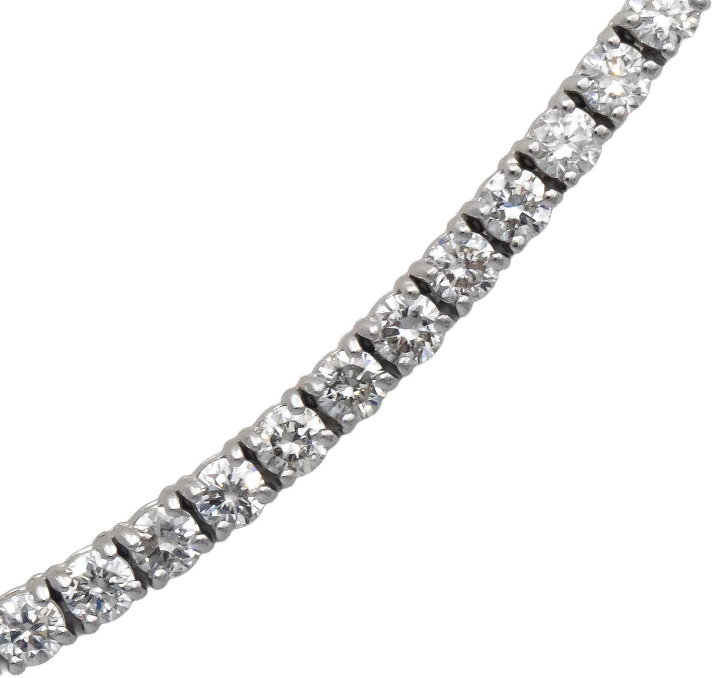 18k White Gold Round Diamond Tennis Necklace 10.70CT