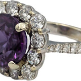 GIA 18k White Gold Lab-Grown Sapphire & Diamond Ring 11.0CT Size 6.75