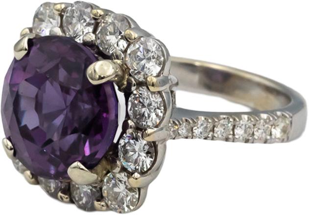 GIA 18k White Gold Lab-Grown Sapphire & Diamond Ring 11.0CT Size 6.75