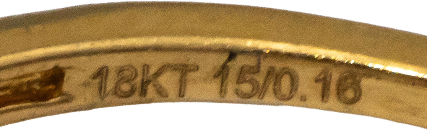 18k Yellow Gold VS Round Diamond Cocktail Ring 0.16CT Size 7.25