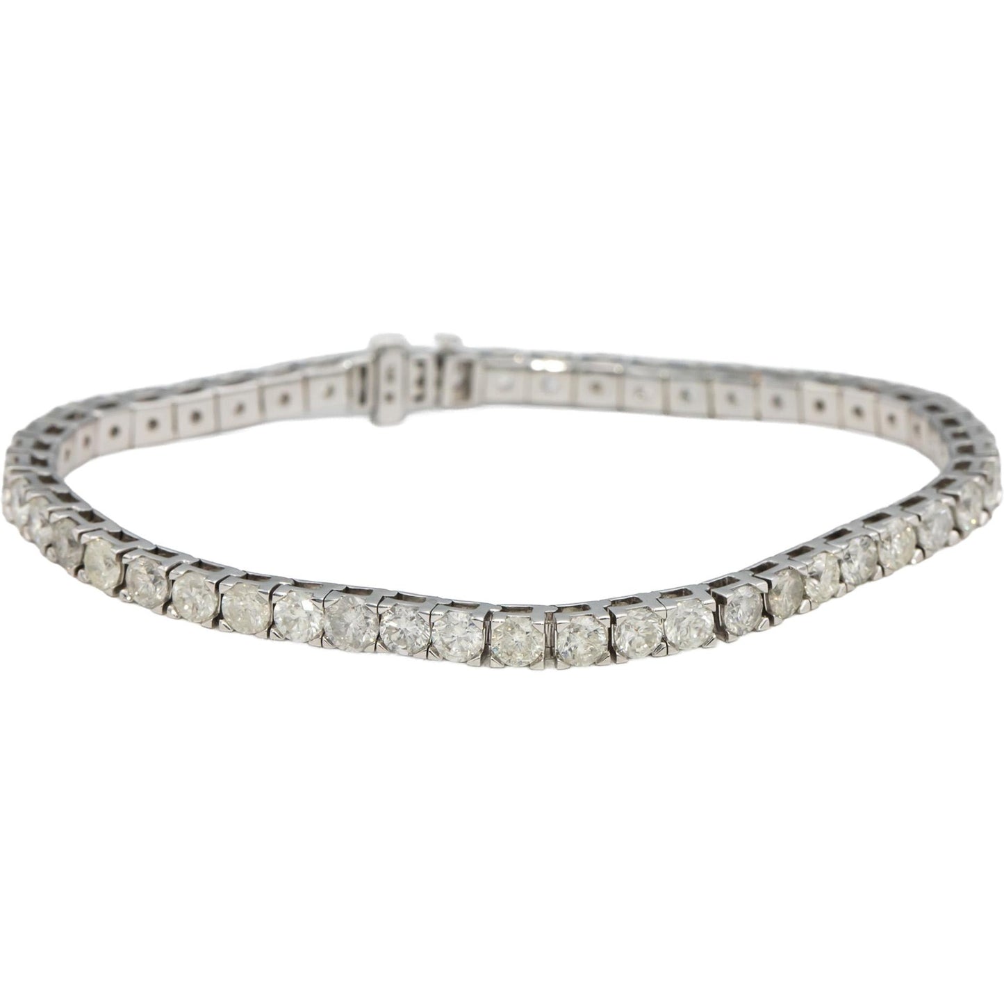 14k White Gold Round Diamond Tennis Bracelet 10.0CT
