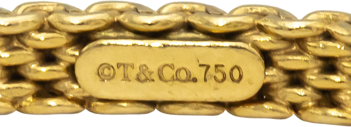 TIFFANY & CO. 18k Yellow Gold Somerset Mesh Bangle Bracelet