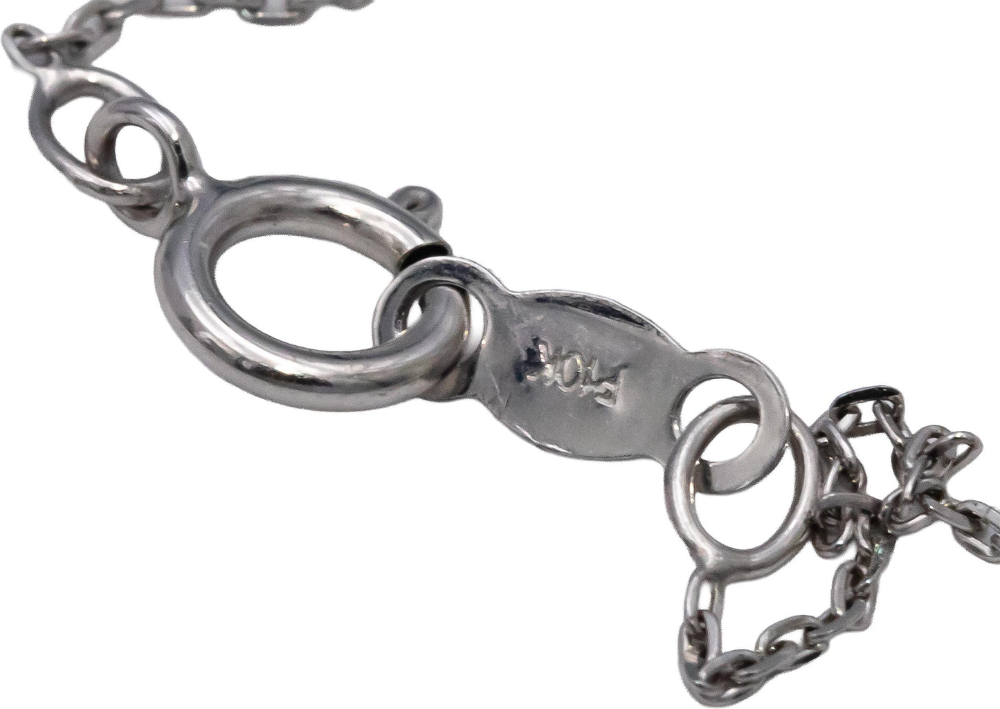 10k White Gold Round Diamond By The Yard Cross Dangle Necklace 0.34CT