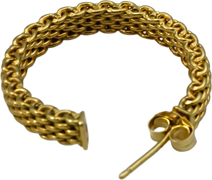 TIFFANY & CO. 18k Yellow Gold Somerset Mesh Hoop Earrings