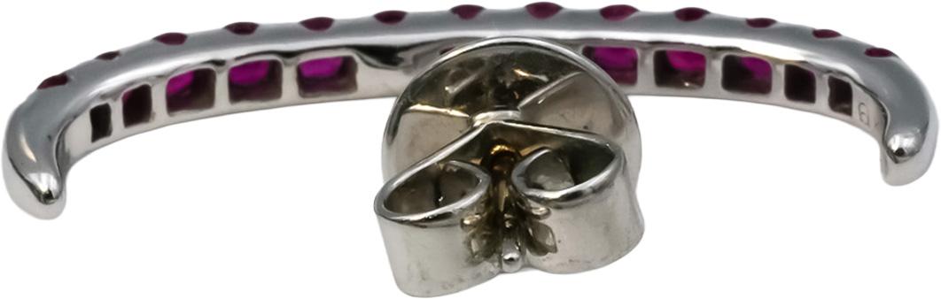 18k White Gold Round Ruby Stud Earrings 0.60CT