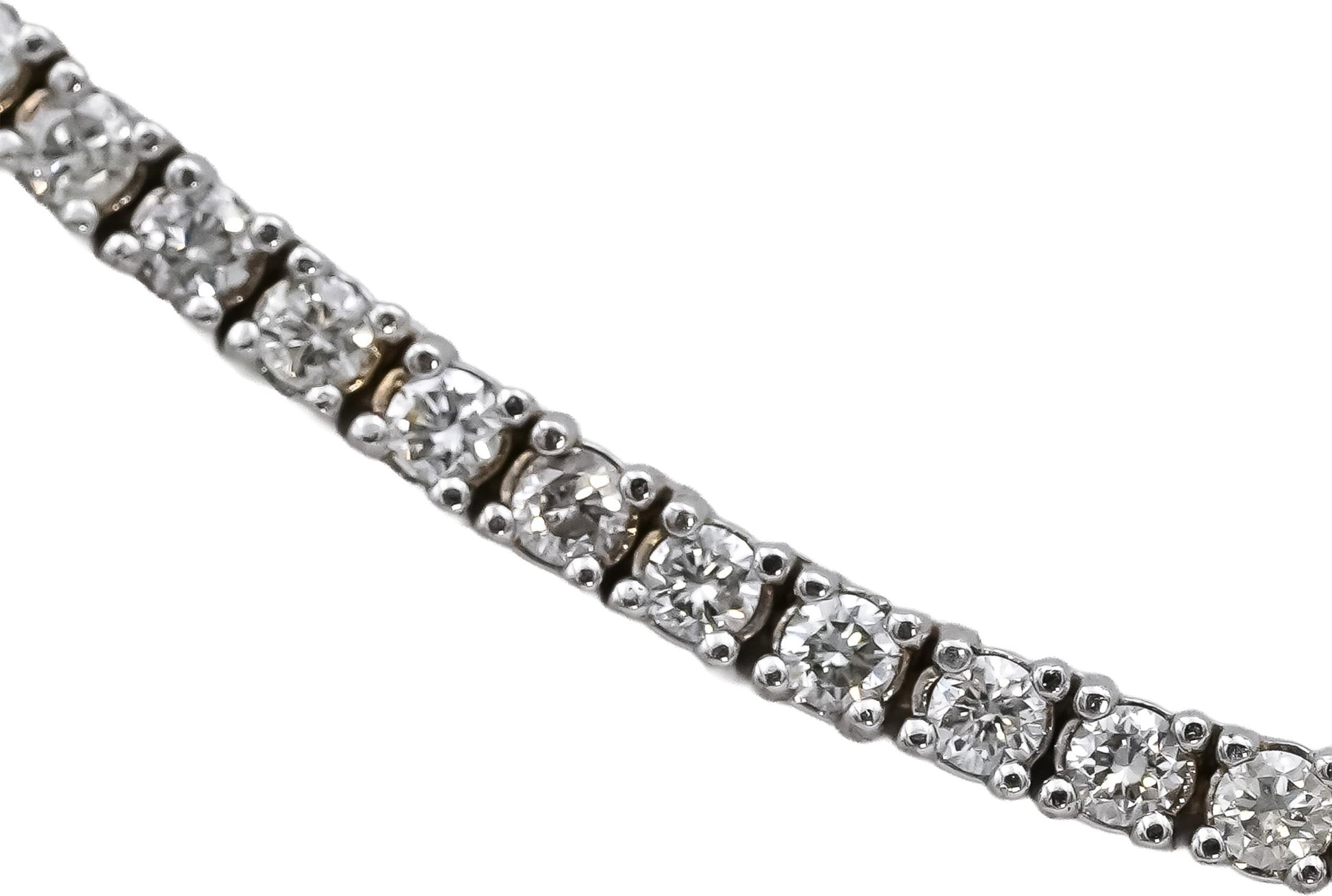 14k White Gold Round Diamond Tennis Necklace 3.84CT