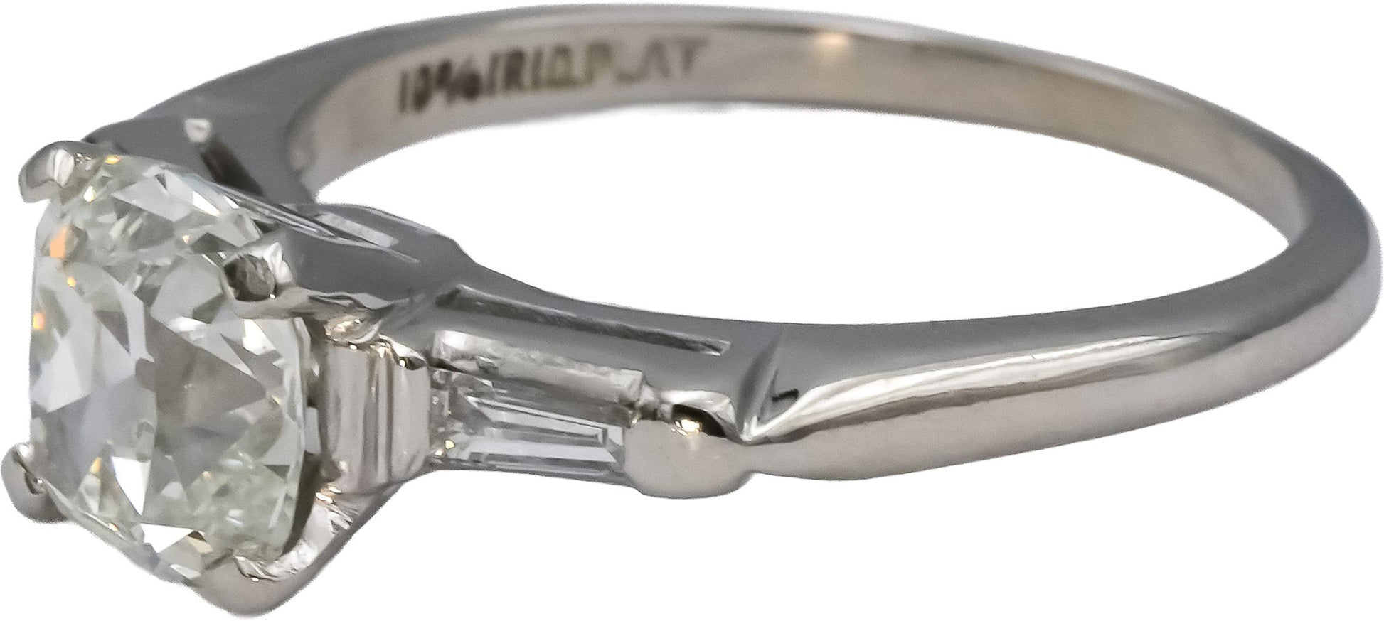 GIA Platinum Old Mine VS2/H Diamond Engagement Ring 1.97CT w/ 1.82CT Center