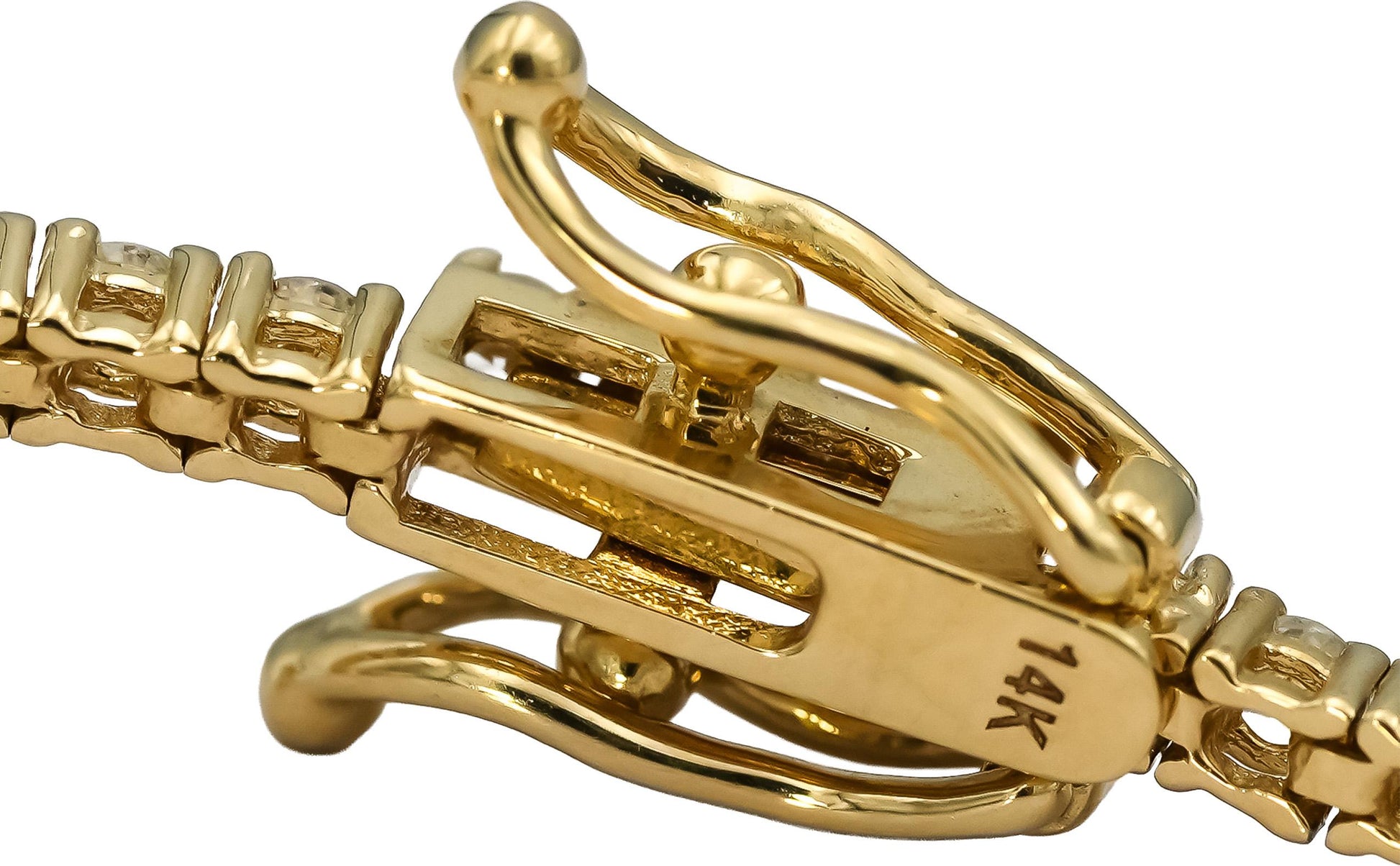 14k Yellow Gold VS Round Diamond Tennis Bracelet 2.08CT