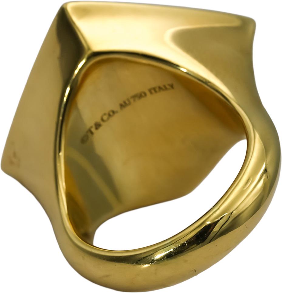 TIFFANY & CO. Vintage 18k Yellow Gold Pyramid Ring Size 8
