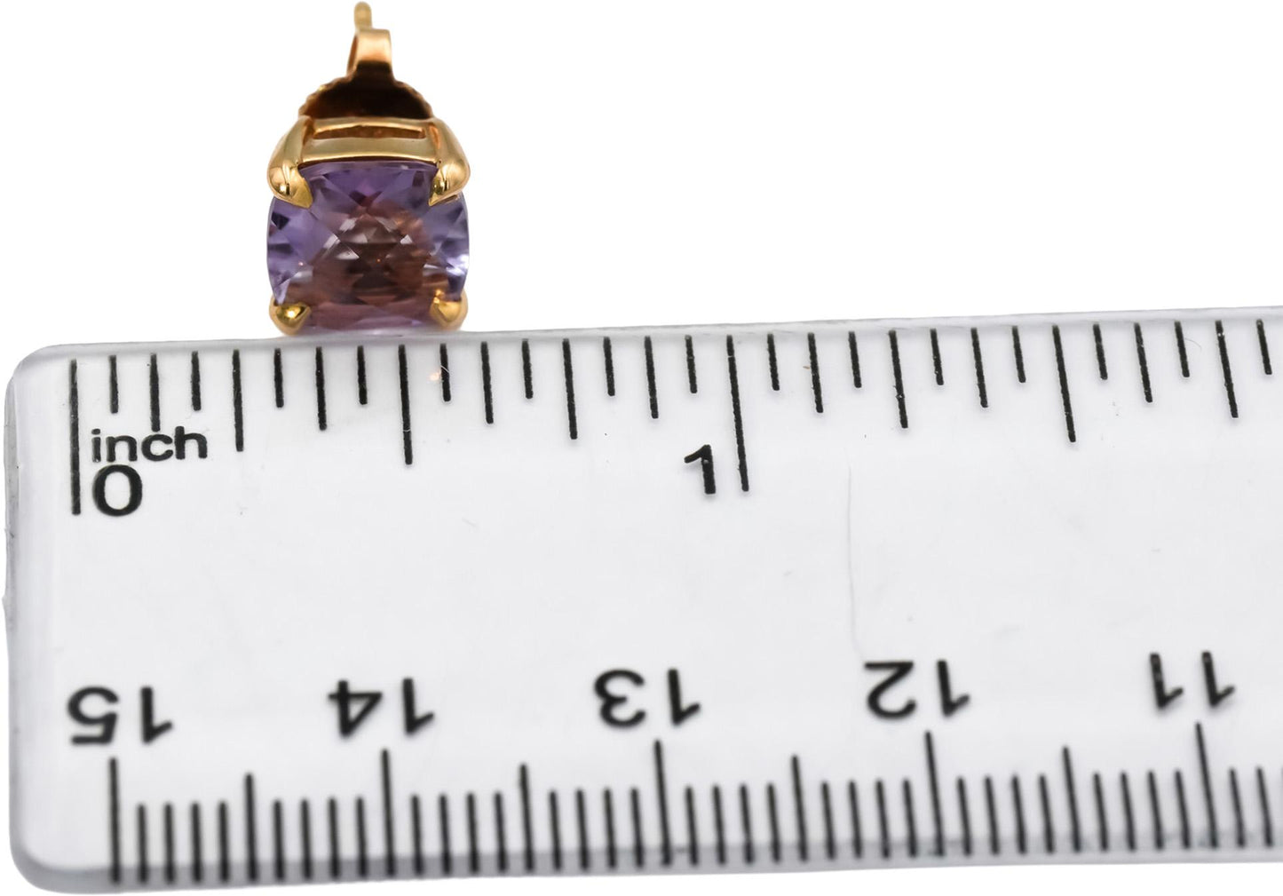 TIFFANY & CO. 18k Rose Gold Cushion Cut Amethyst Stud Earrings