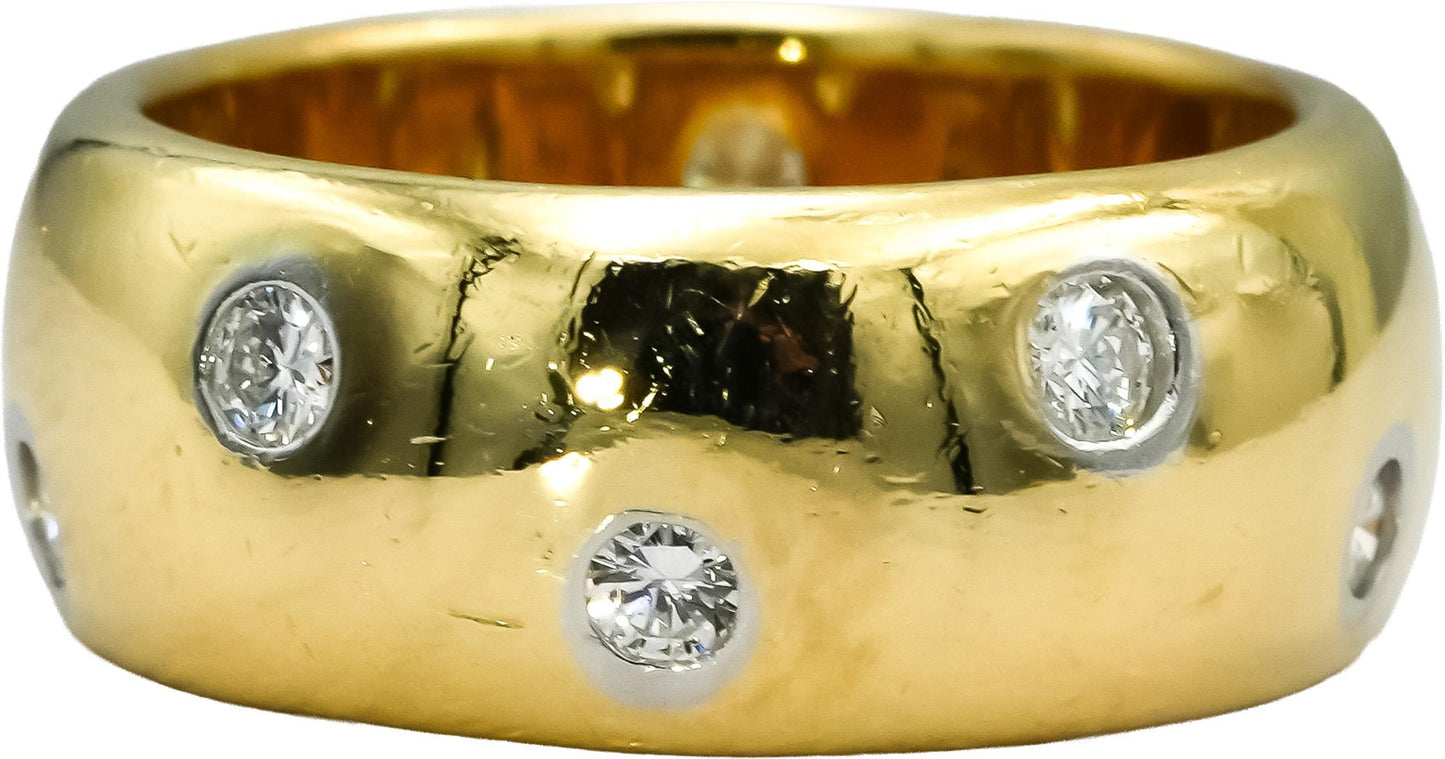 TIFFANY & CO. Vintage 18k Gold Platinum Etoile Diamond Band Ring .50CT Size 5.5