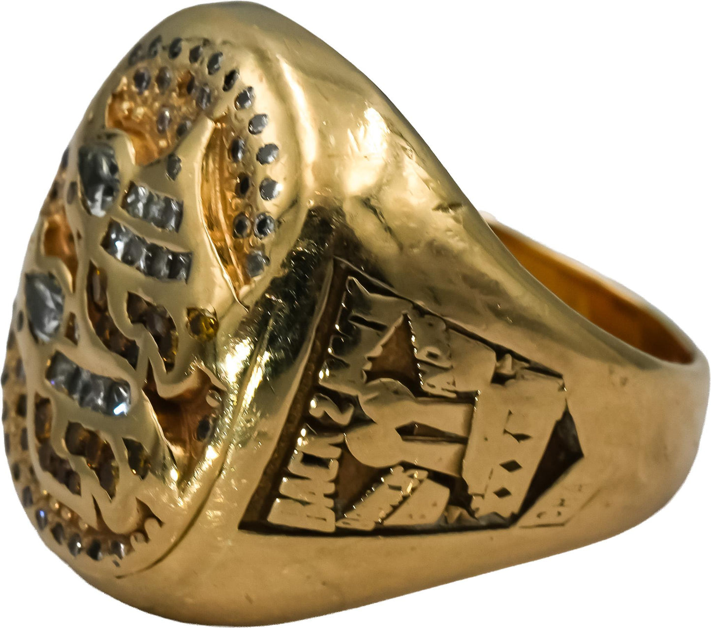 14k Gold Diamond Denver Broncos Back 2 Back Champions Ring 1.0CT Size 7.75