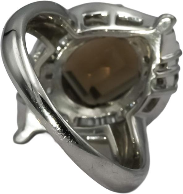 Platinum VS Diamond and Smoky Quartz Cocktail Ring 3.36CT Size 6.25