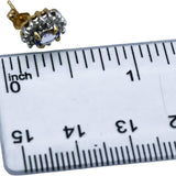 14k Yellow & White Gold Diamond and Tanzanite Stud Earrings 0.55CT