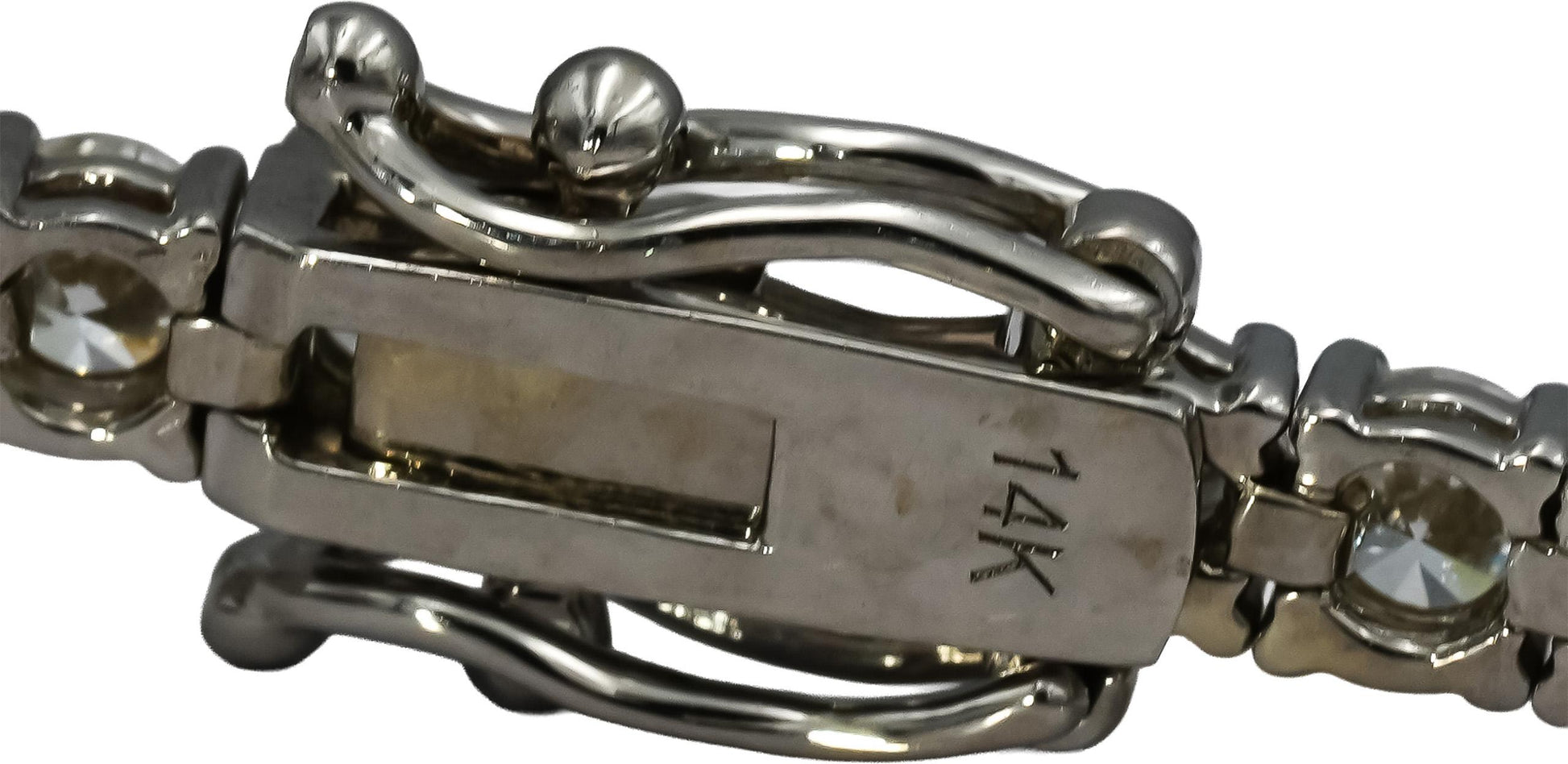 14k White Gold Round VS Lab-Grown Diamond Tennis Bracelet 6.72CT