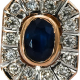 14k Rose & Yellow Gold Diamond and Sapphire Stud Earrings 1.75CT