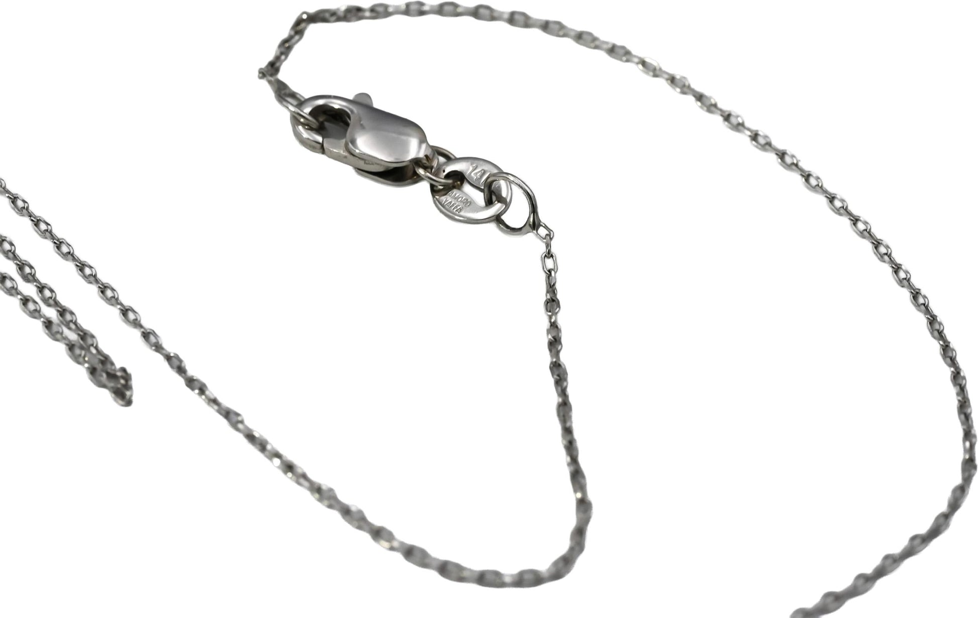 14k White Gold VS Pear Step Cut Diamond Solitaire Pendant Necklace 1.02CT