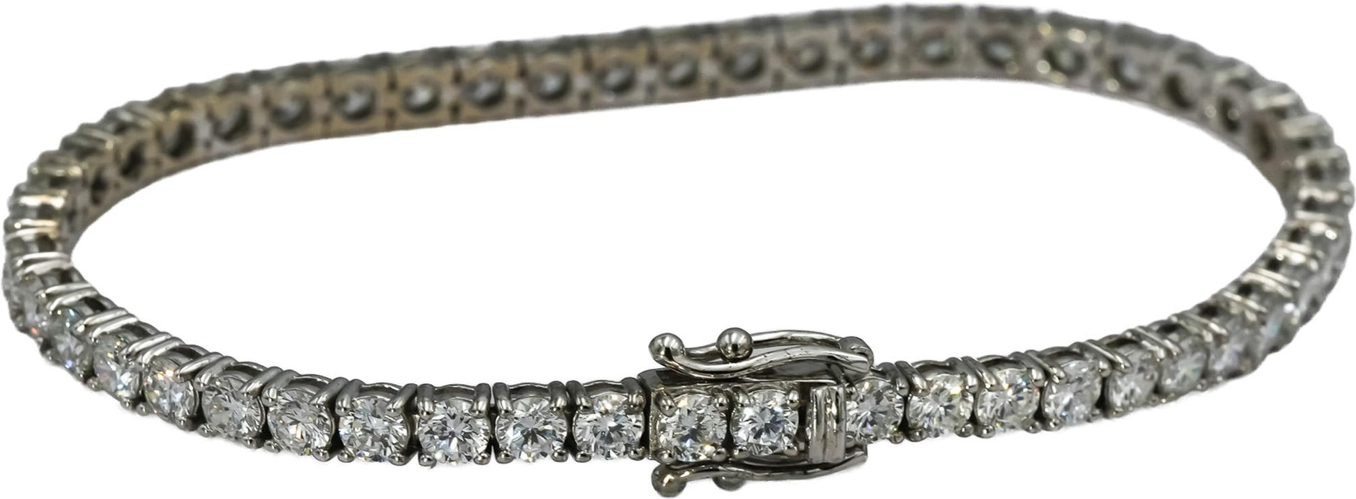 14k White Gold VS Round Lab-Grown Diamond Tennis Bracelet 7.30CT