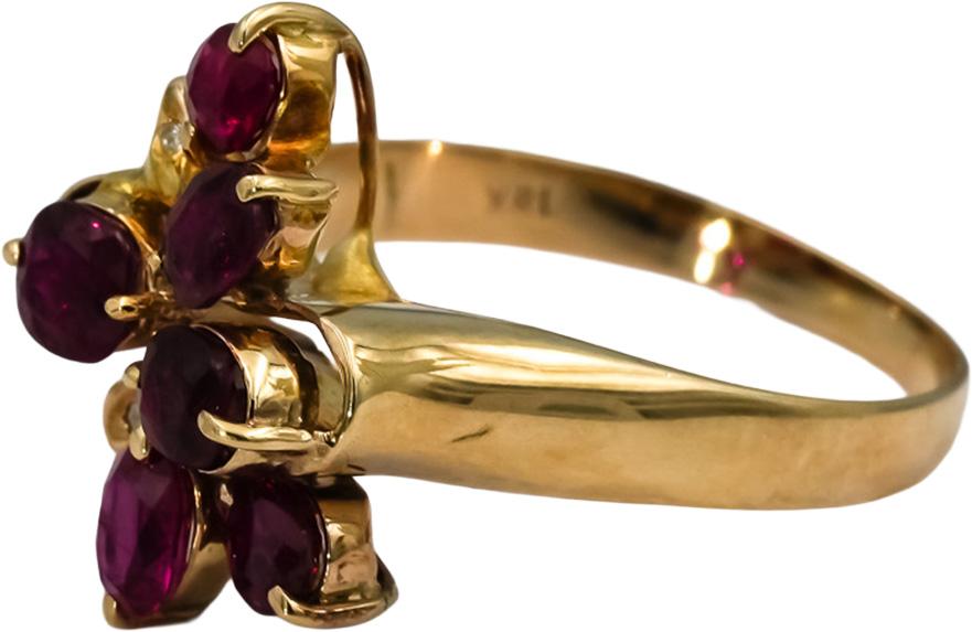 18k Yellow Gold Ruby Cocktail Ring 1.20 Size 8.75