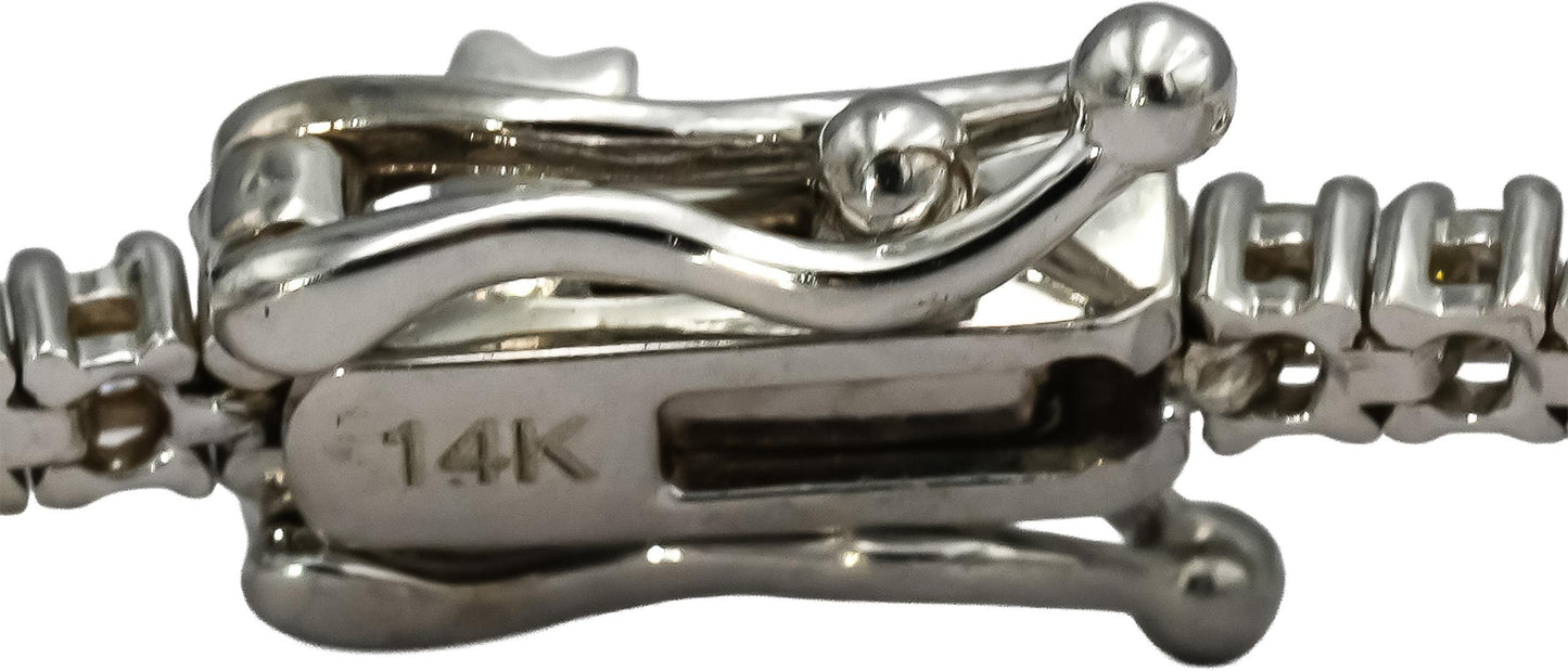 14k White Gold VS Round Diamond Tennis Bracelet 1.60CT