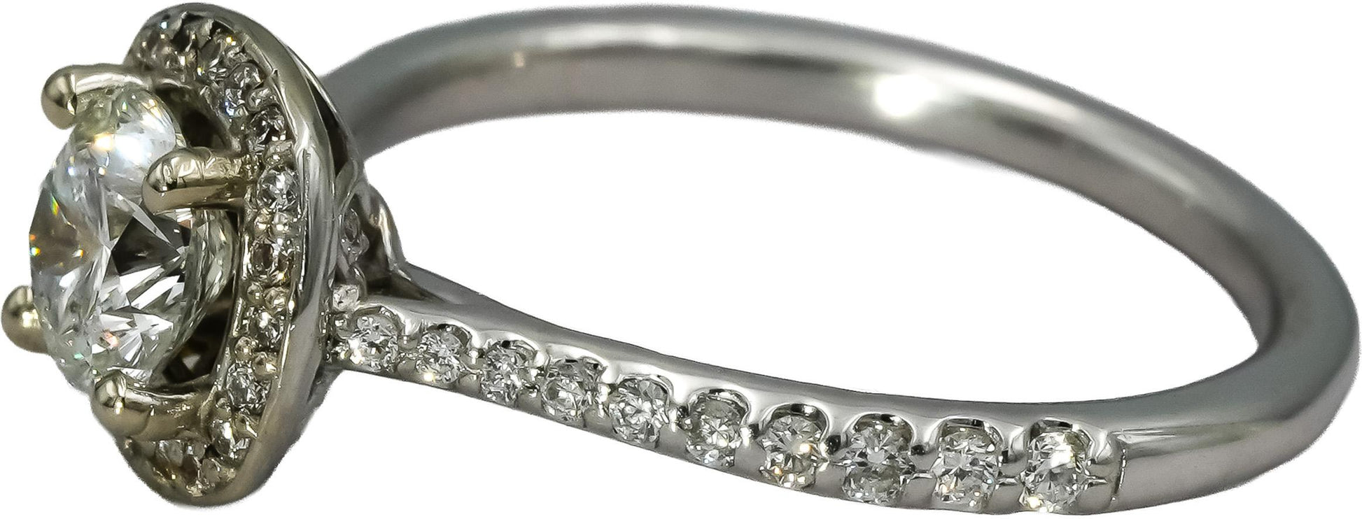 14k White Gold VS Round Diamond Engagement Ring 1.05CT Size 6.75