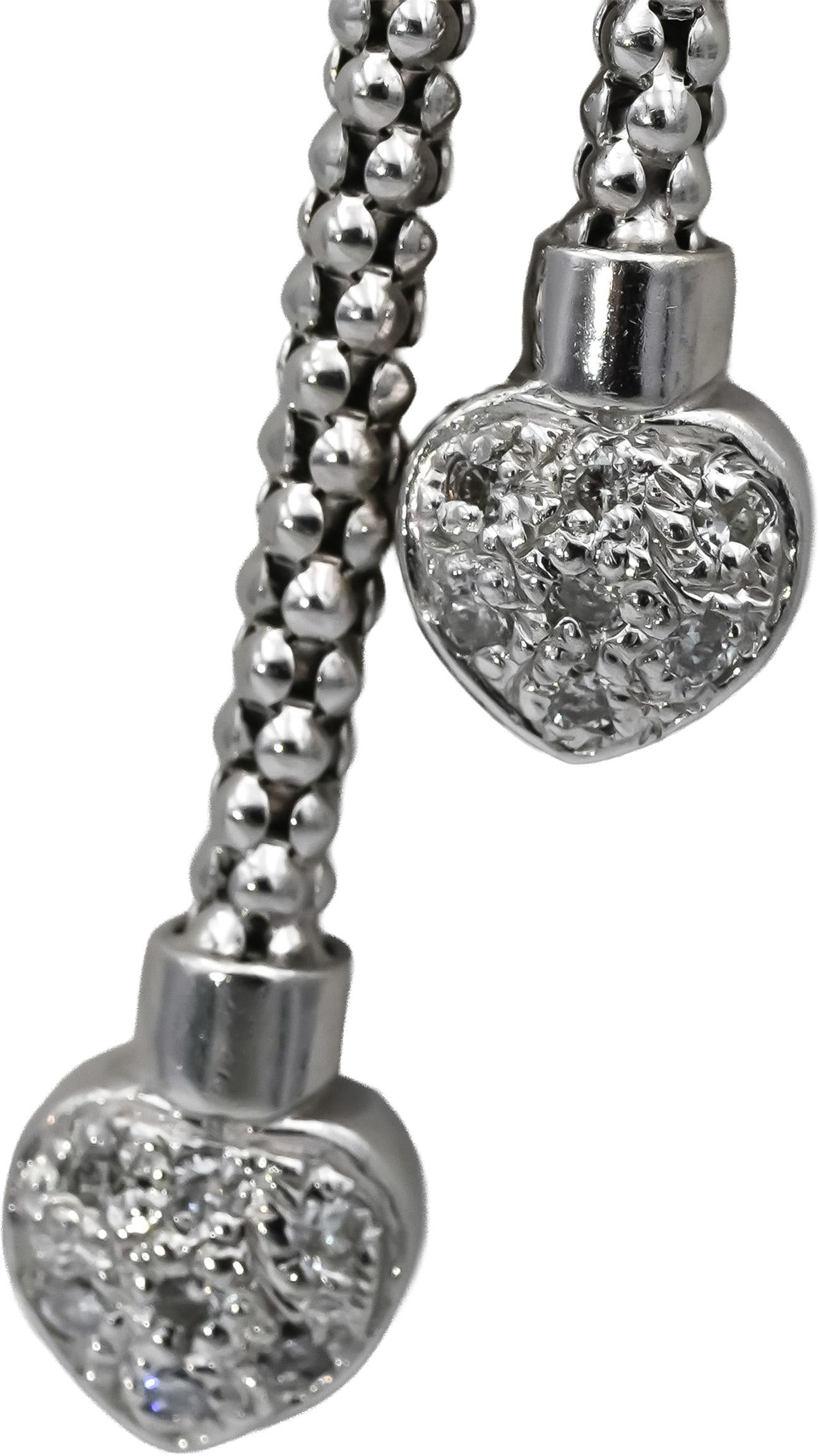 14k White Gold Round Diamond Lariat Necklace 0.25CT