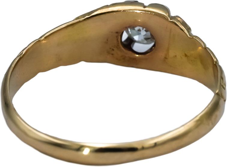 Vintage Antique 14k Yellow Gold Diamond Solitaire Ring 0.25CT Size 8