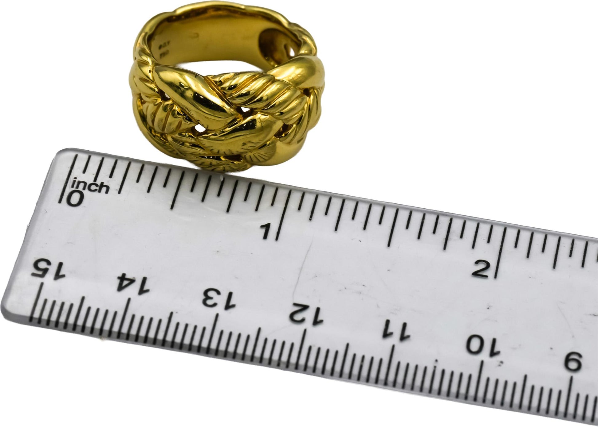 DAVID YURMAN 18k Gold Woven Collection Cable Ring 13.0mm Wide 5400.00 Retail
