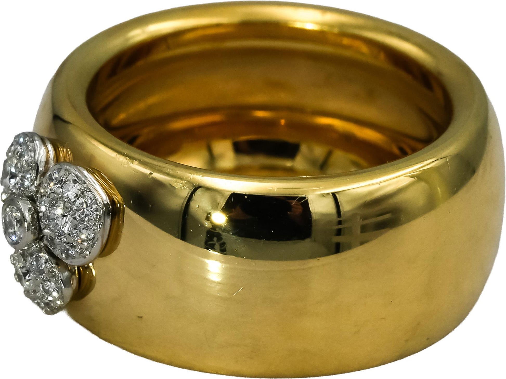 TIFFANY & CO. Vintage 18k Yellow Gold VS Diamond Flower Ring 0.24CT Size 5.75