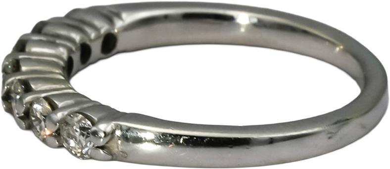 10k White Gold Round Diamond Seven Stone Band Ring 0.50CT Size 6.5