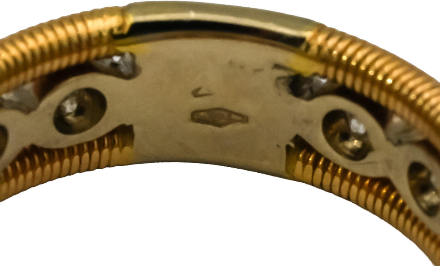18k Yellow Gold VS Round Diamond Cable Band Ring 0.50CT Size 6.5