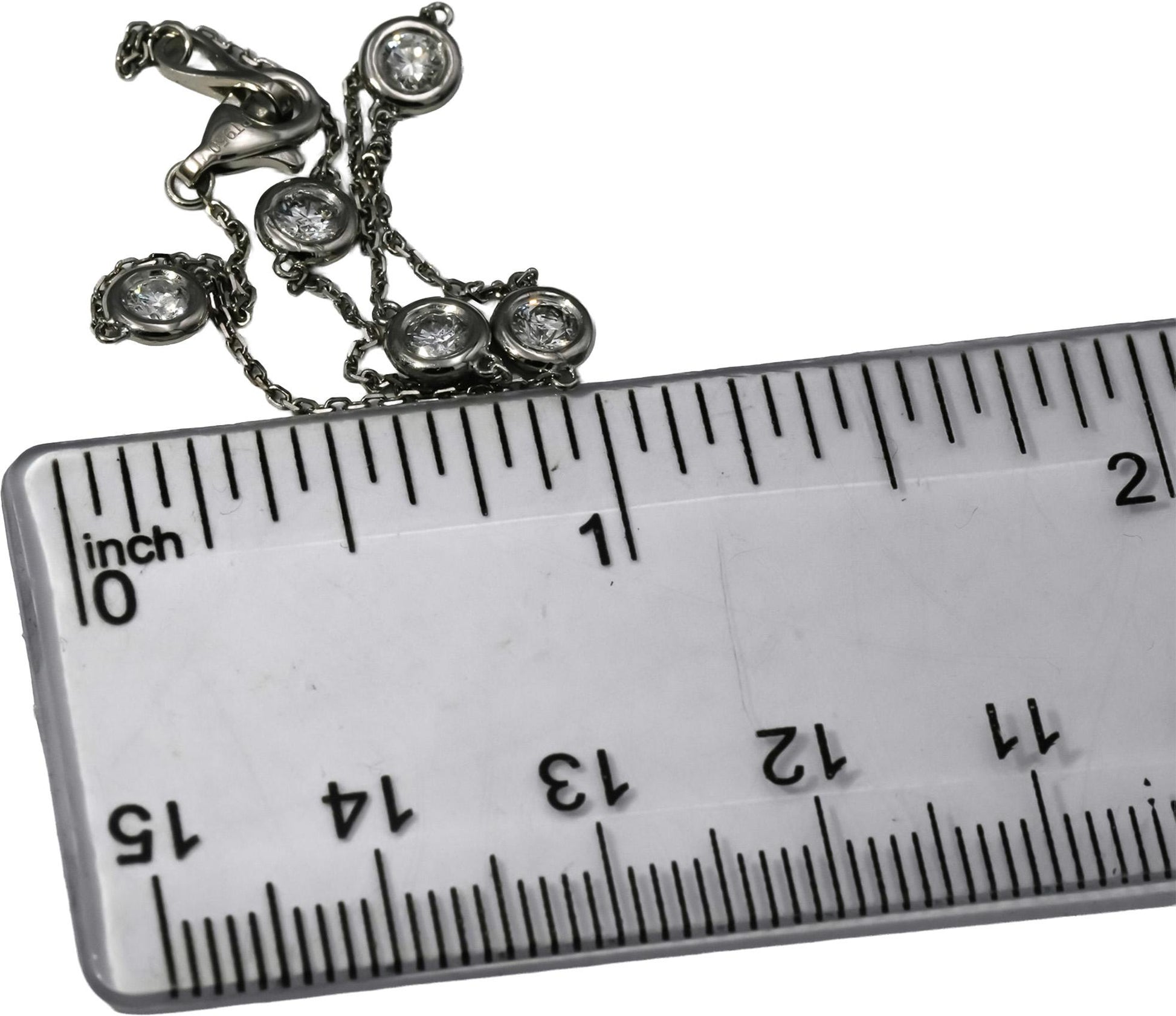Platinum Round Diamond By The Yard Chain Bracelet 0.43CT