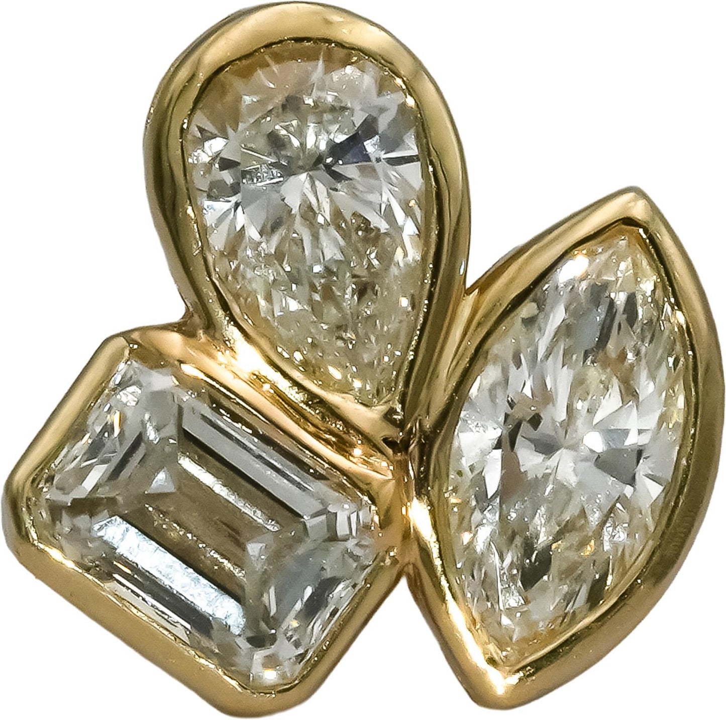 14k Yellow Gold VS Mixed Cut Lab-Grown Diamond Stud Earrings 2.86CT
